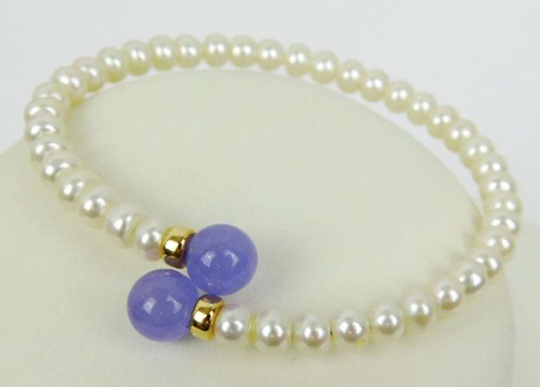 Freshwater Pearls & Amethyst Wrap Around Bracelet