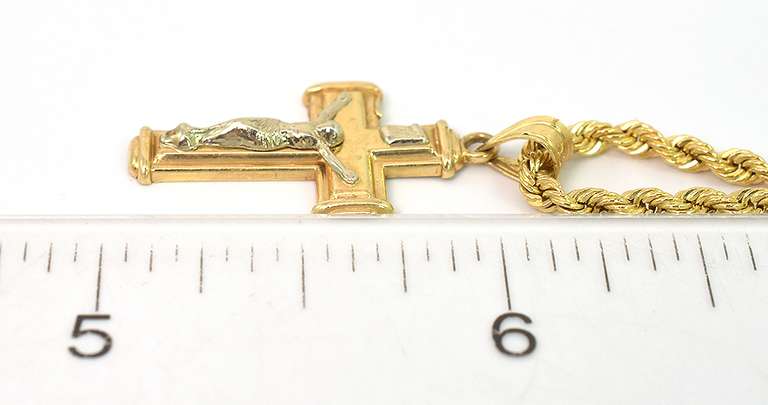 Cross Necklace with Diamond Accent in 14KT Yellow Gold