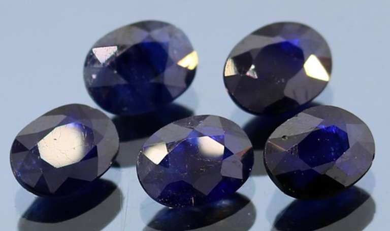 11.24ct cobalt blue Sapphire set from Madagascar