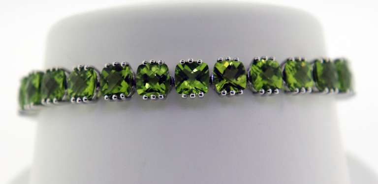 Sterling Silver Peridot Tennis Bracelet