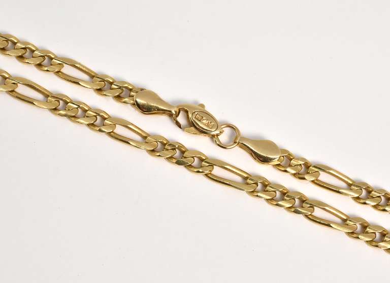 Sturdy 14k Figaro Style Necklace