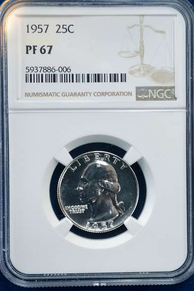 1957 NGC PF 67 Washington Quarter