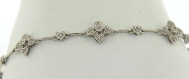 Fancy White Gold Diamond Station Bracelet