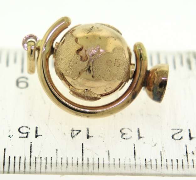 Cute Yellow Gold Globe Charm