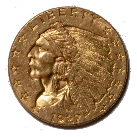 1927 Unc US  Indian $2 1/2 Gold Quarter Eagle