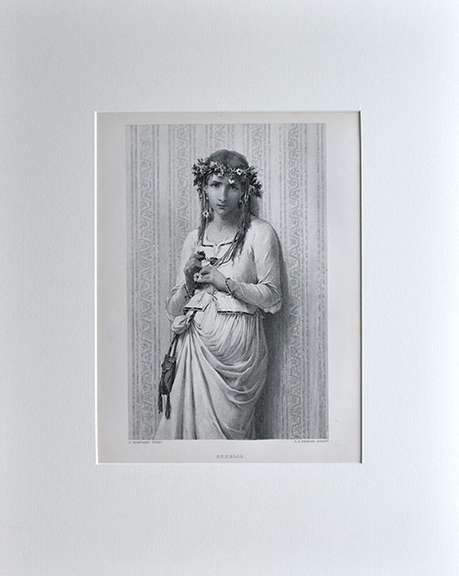Antique Engraving Circa 1876, Ophelia