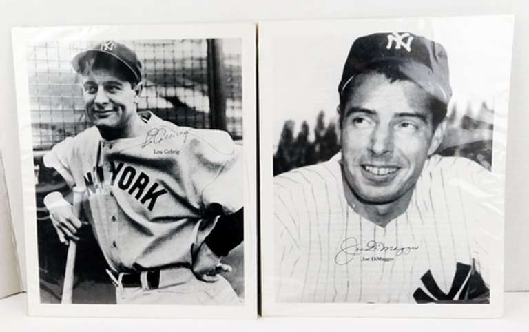 Gehrig & DiMaggio Photo w/Repro Autographs & COA