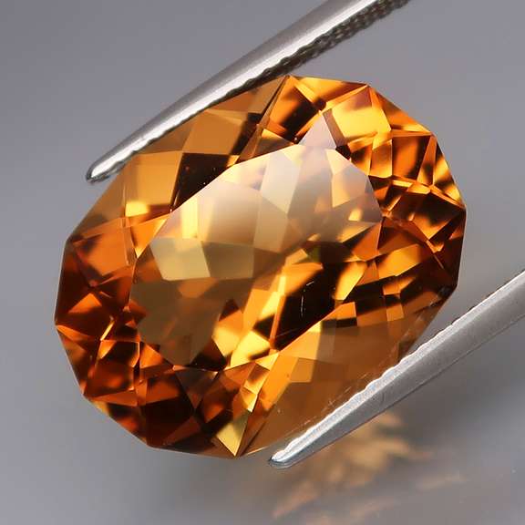 AAA color 12.96ct Portuguese cut Madeira Citrine
