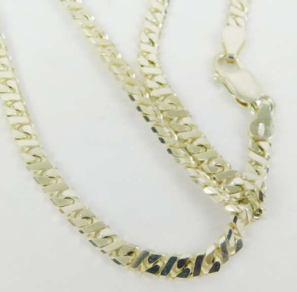 Unisex Italian Sterling Herringbone Chain Necklace