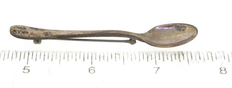 Vintage C W Sterling Silver Small Spoon Pin
