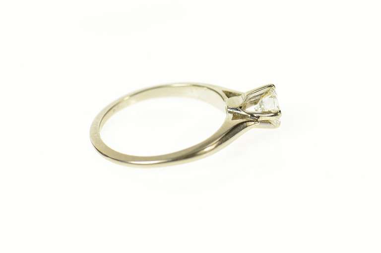 14K White Gold 0.46 Ct Diamond Classic Solitaire Engagement Ring