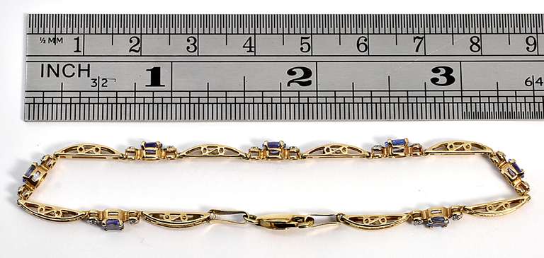 Feminine Iolite & Diamond Bracelet