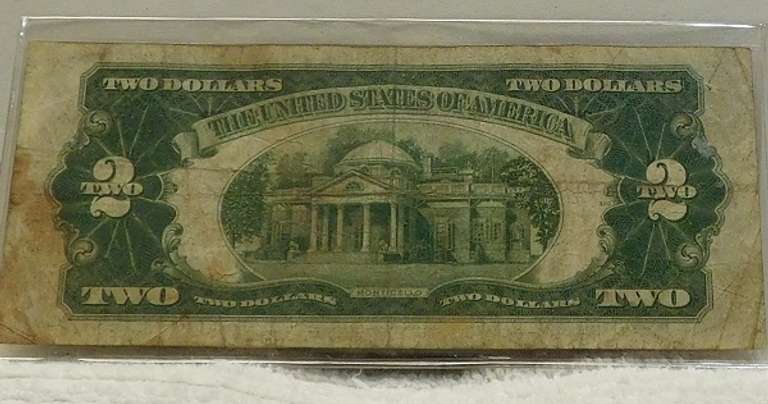 1928-D $2.00 US Note, red seal, circ