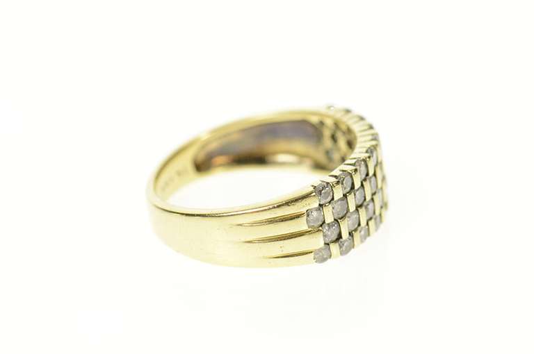 10K Yellow Gold 1.00 Ctw Squared Diamond Statement Band Ring
