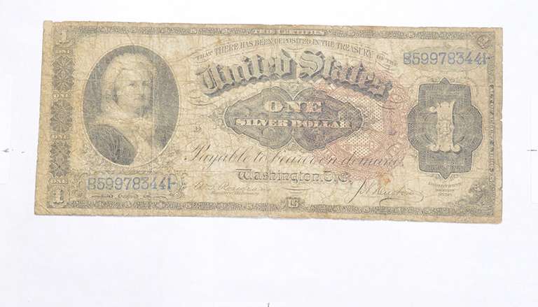 1886 $1.00 United States Silver Dollar - Large Note