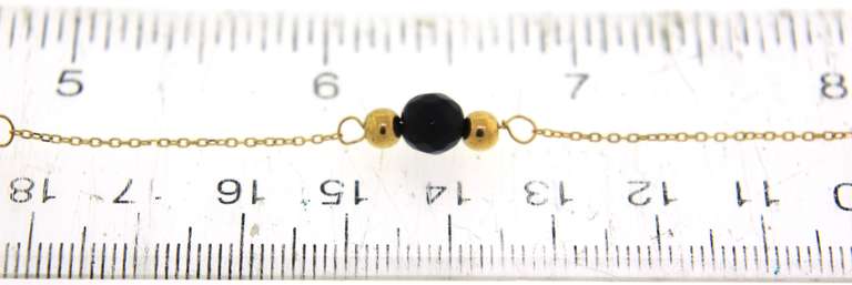 Ideal Yellow Gold Black Bead Necklace