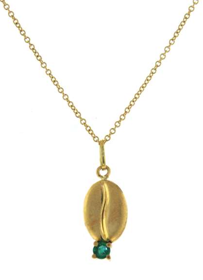 Stylish Yellow Gold Emerald Pendant on Chain