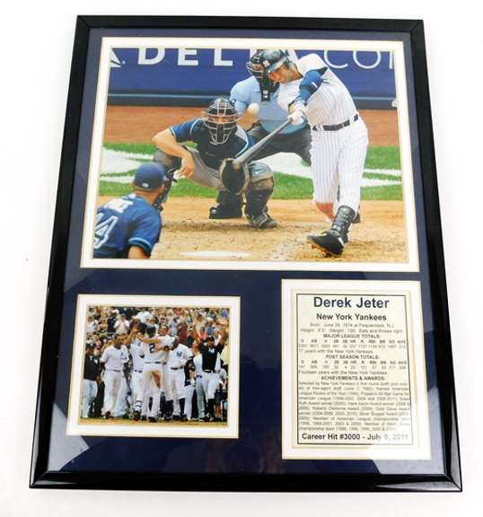 Derek Jeter Career Hit 3000 Framed Photos & Stats