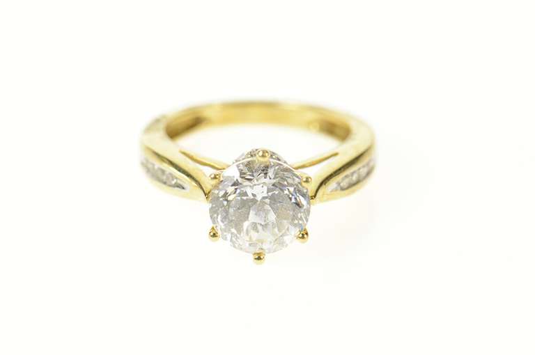 14K Yellow Gold Classic Round Cathedral Travel Engagement Ring