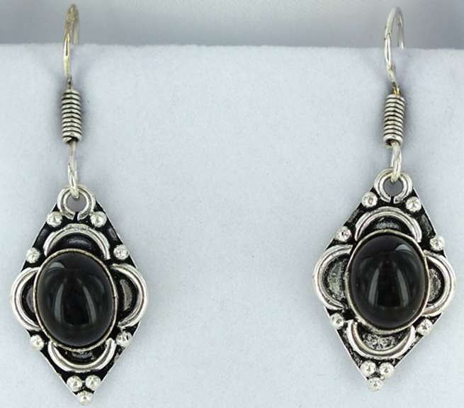 Silver and Natural Stone Earrings