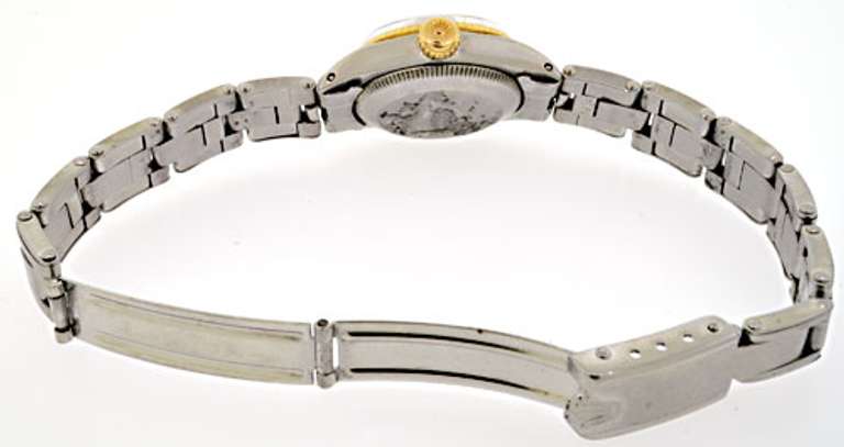 Ladies Stainless Steel Rolex with White Dial