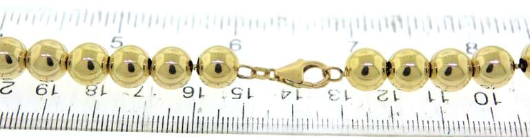 Charming Yellow Gold Bead Ball Necklace