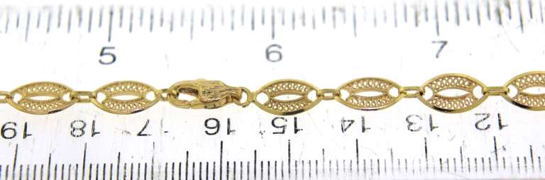 Fancy 18kt YG Openwork Oval Link Chain Necklace