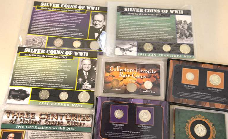 Estate Lot Of Coins In Display Holders