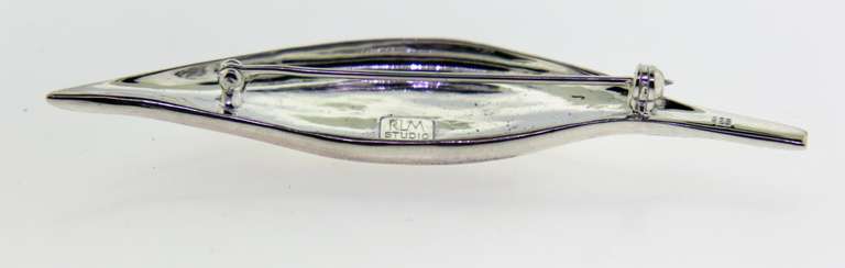 Sterling Silver RLm Studio Leaf Pin Brooch
