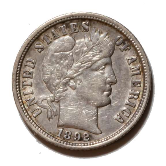 1892 O First Year Full Liberty Barber Dime