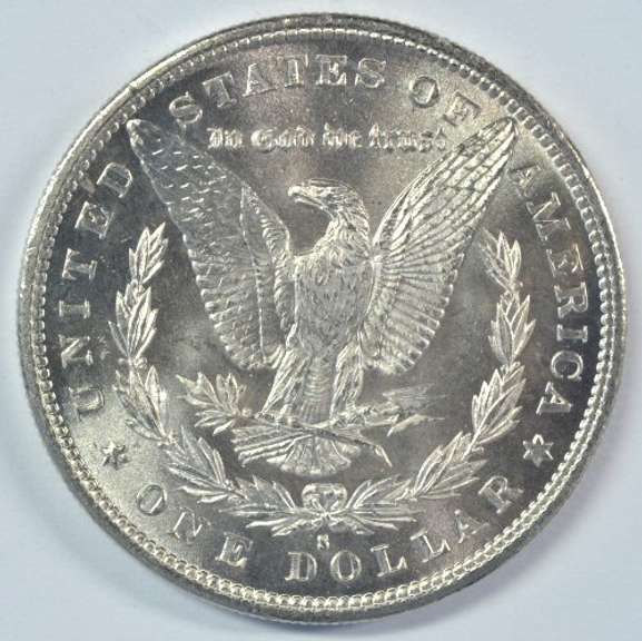 Blazing-white Choice BU 1879-S Morgan Silver Dollar