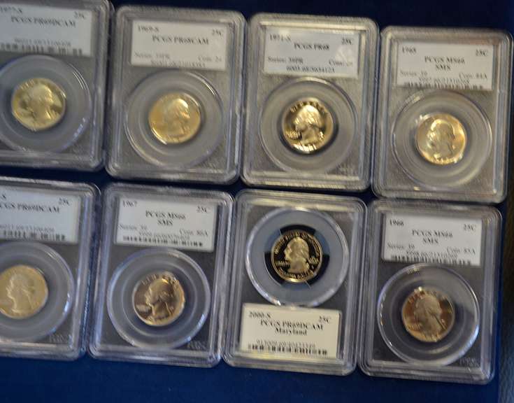 Lot of 10 Graded Proof Quarters