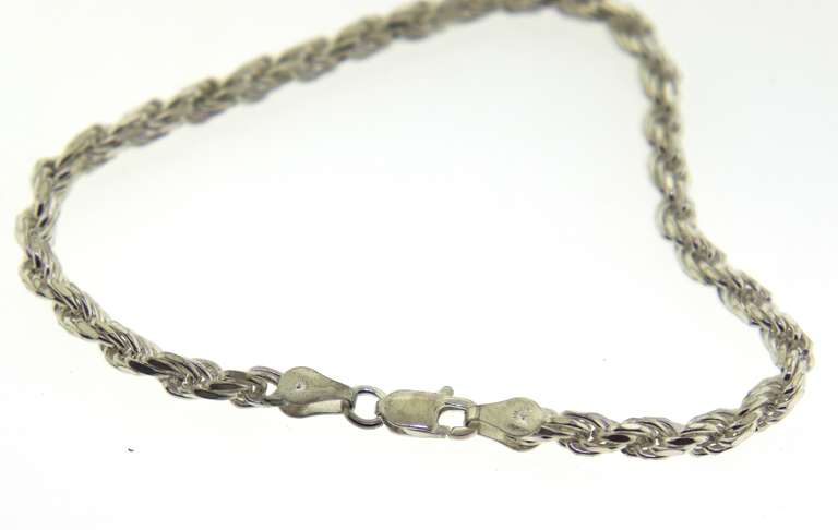 Italian Sterling Silver Rope Bracelet