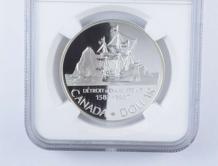 PF70 UCAM 1987 Canada $1 Silver - John Davis Expedition - Graded NGC