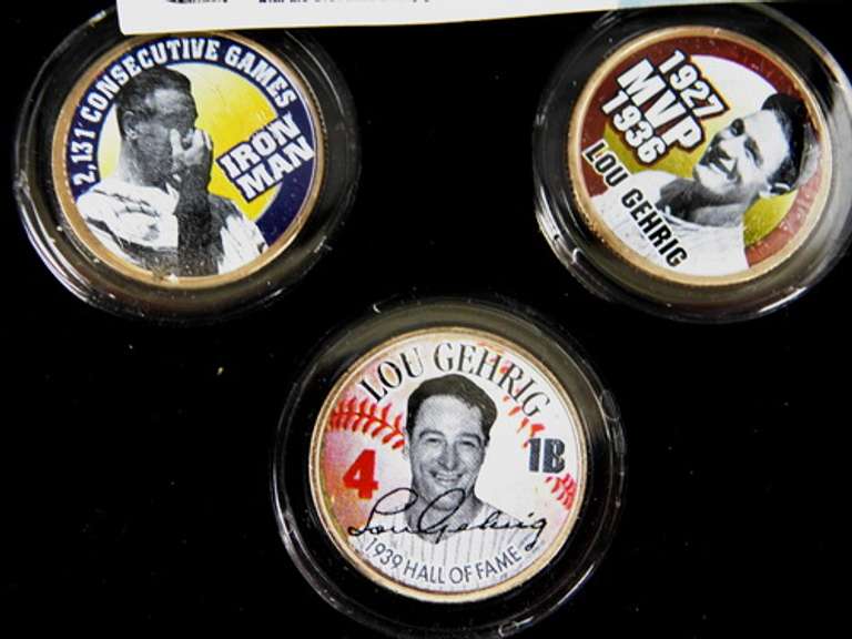 Baseball Legends Colorized State Quarters w/COA