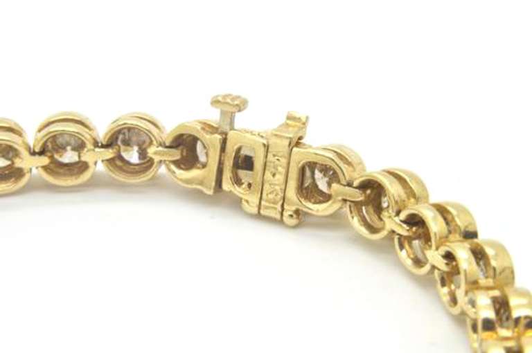 Bezel-Set Diamond Tennis Bracelet