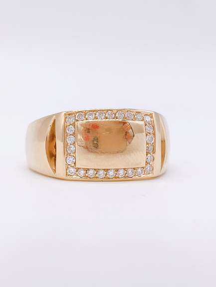 High Quality 14kt Solid Yellow Gold Men's Diamond Band Ring