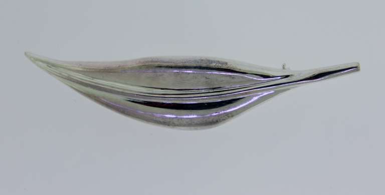 Sterling Silver RLm Studio Leaf Pin Brooch
