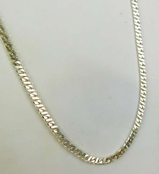 Unisex Italian Sterling Herringbone Chain Necklace