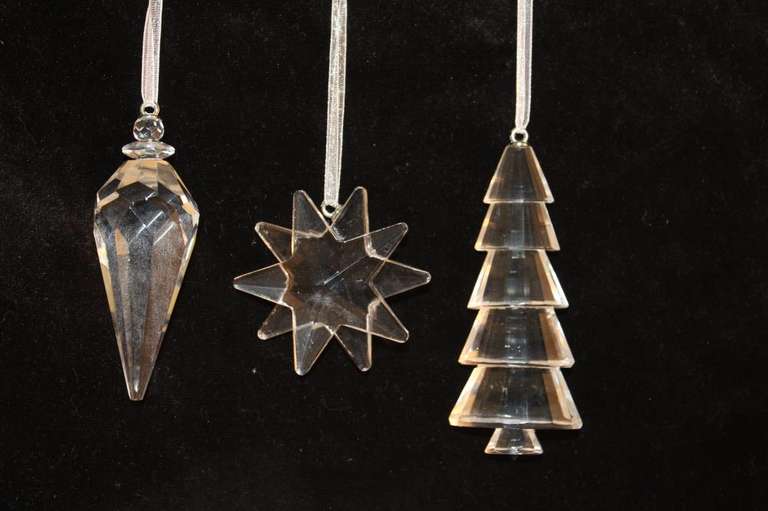 Crystal Holiday Ornament - Set of 3