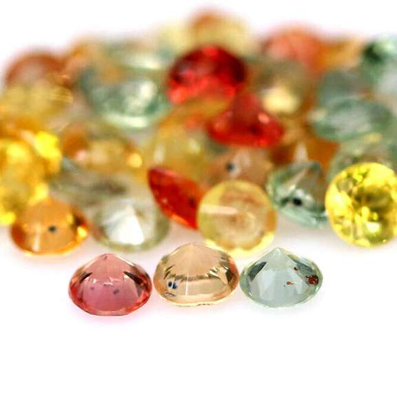 Glittering and bright 6.83ct fancy color Sapphire set