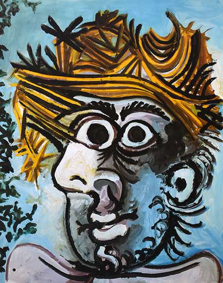 Pablo Picasso, Head Of A Man With A Straw Hat