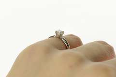 18K White Gold 0.42 Ct Asscher Cut Diamond Engagement Ring