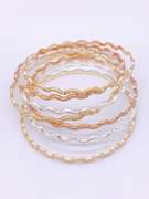 18kt Gold Plated Bangle Bracelet Semanario Set