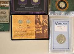 Estate Lot Of Coins In Display Holders