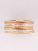 Amazing 18kt Gold Plated Tri Color Bangle Bracelet Set of 7!