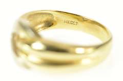 14K Yellow Gold Two Tone Geometric Knot Design Statement Ring