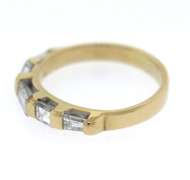 Nice 14kt Yellow Gold Bar Channel Baguette Band Ring