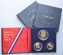 3 1976 3 Piece Bicentennial Silver Proof Sets