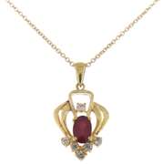 Favorite Ruby and Diamond Deco Style Necklace on 18kt